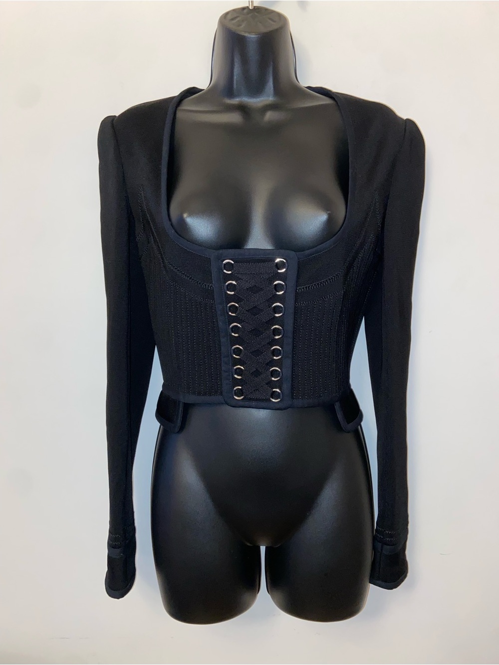 Givenchy Black Corset Lace Up Bandage Top - Picture 9 of 10